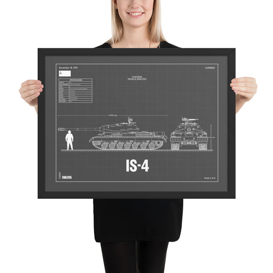 IS - 4 Blueprint Framed Poster 18" x 24"