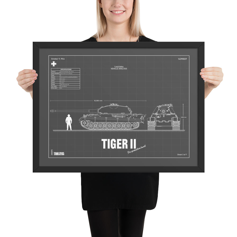 Tiger II Blueprint Framed Poster 18