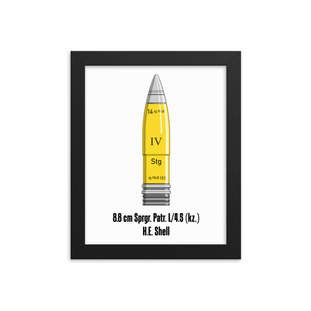 Framed 88 mm HE Shell Poster