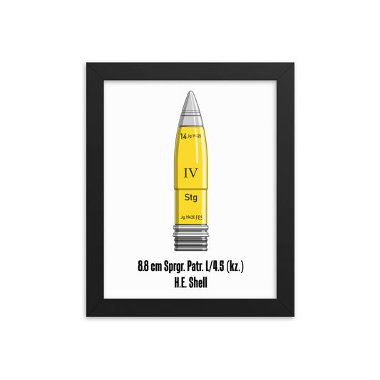 Framed 88 mm HE Shell Poster