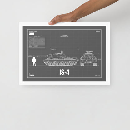 IS - 4 Blueprint Framed Poster 12" x 18"