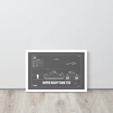 Load image into Gallery viewer, Super Heavy Tank T28 Blueprint Framed Poster 12&quot; x 18&quot;
