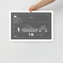 Load image into Gallery viewer, T-10 Blueprint Framed Poster 12&quot; x 18&quot;

