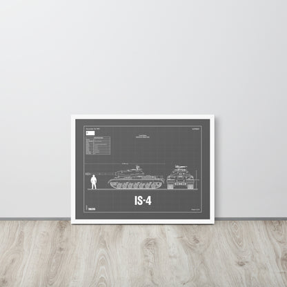 IS - 4 Blueprint Framed Poster 18" x 24"