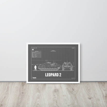 Leopard 2 Blueprint Framed Poster 18" x 24"
