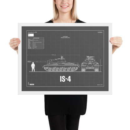 IS - 4 Blueprint Framed Poster 18" x 24"