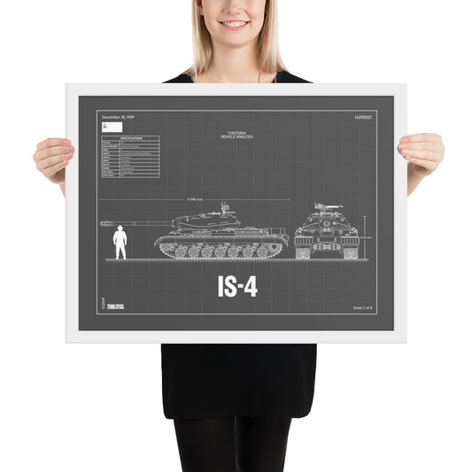 IS - 4 Blueprint Framed Poster 18" x 24"
