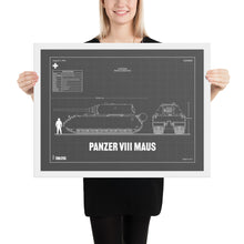 Load image into Gallery viewer, Panzer VIII Maus Blueprint Framed Poster 18&quot; x 24&quot;

