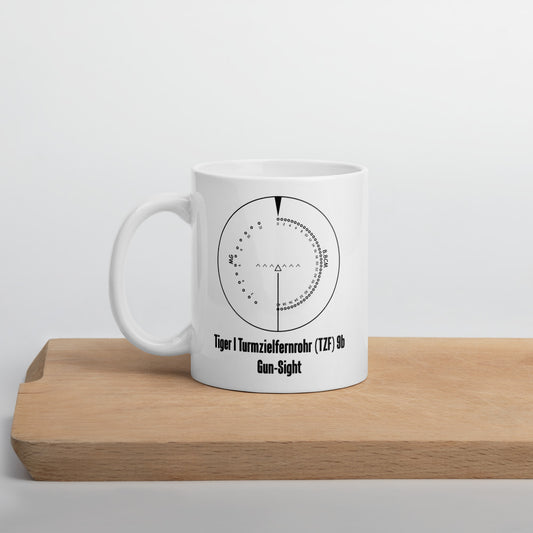 Tiger I Reticle White Glossy Mug