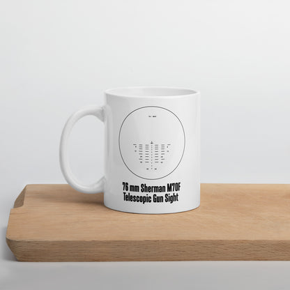 Sherman 76 mm Gun Reticle White Glossy Mug