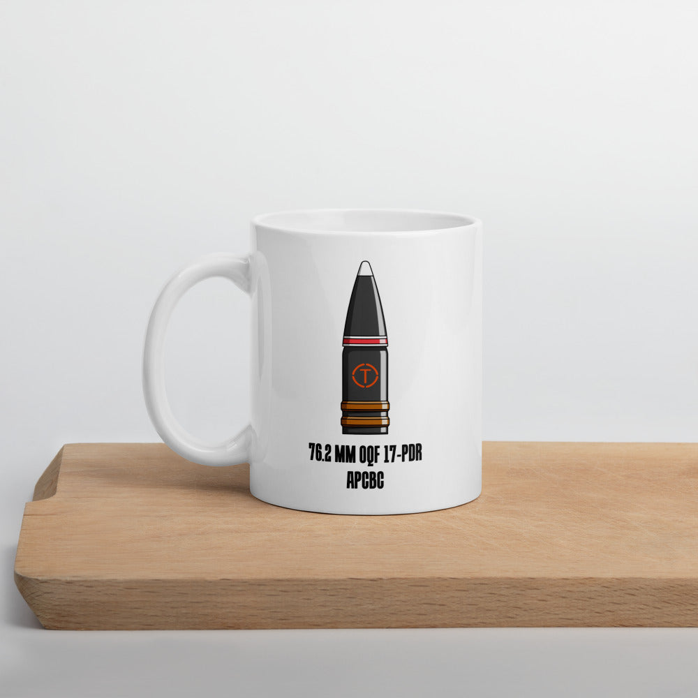 17 Pdr Round White glossy mug