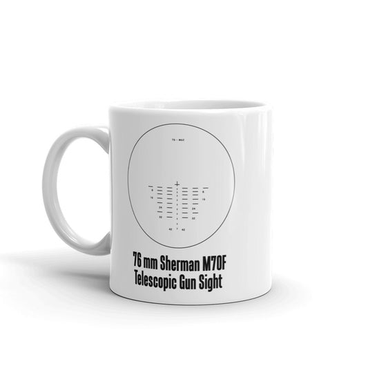 Sherman 76 mm Gun Reticle White Glossy Mug